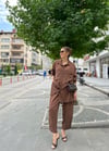 KAHVE 4980 ZIMBA DETAY TENCEL PANTOLON TAKIM