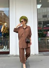 KAHVE 4980 ZIMBA DETAY TENCEL PANTOLON TAKIM