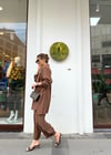 KAHVE 4980 ZIMBA DETAY TENCEL PANTOLON TAKIM