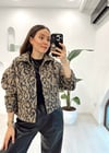 KAHVE 5019 LEOPAR DESEN CEKET
