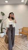 KAHVE 51017 KETEN PANTOLON 