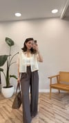 KAHVE 51017 KETEN PANTOLON 