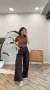 KAHVE 51070 PALAZZO KEMERLİ PANTOLON