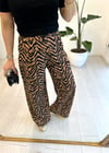 KAHVE 5112 ZEBRA DESEN PANTOLON