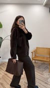 KAHVE 5251 KÜRK YAKA PELUŞ CEKET 