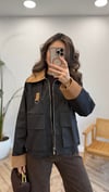 KAHVE 5303 KADİFE YAKA KISA TRENÇ 