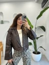 KAHVE 5334 BİKER DERİ CEKET
