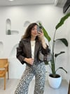 KAHVE 5334 BİKER DERİ CEKET