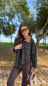 KAHVE 5502 KADİFE YAKA ÇITÇITLI KISA TRENÇ