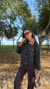 KAHVE 5502 KADİFE YAKA ÇITÇITLI KISA TRENÇ