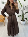 KAHVE 5709 TENCEL ELBİSE