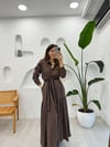 KAHVE 5709 TENCEL ELBİSE