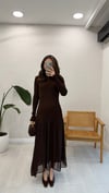 KAHVE 58 TRİKO TÜL EBİSE 