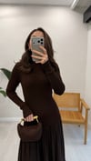 KAHVE 58 TRİKO TÜL EBİSE 
