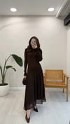 KAHVE 58 TRİKO TÜL EBİSE 