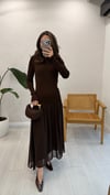 KAHVE 58 TRİKO TÜL EBİSE 