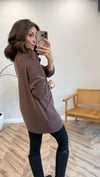 KAHVE 5893 YÜKSEK YAKA SWEATSHİRT 