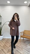 KAHVE 5893 YÜKSEK YAKA SWEATSHİRT 