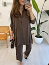 KAHVE 5940 TENCEL PANTOLON TAKIM 