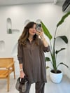 KAHVE 5940 TENCEL PANTOLON TAKIM 