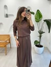 KAHVE 5948 TENCEL TRİKO ETEK TAKIM 