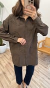 KAHVE 6146 DİKİŞ DETAY GÖMLEK 