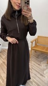 KAHVE  6163 FERMUAR YAKA ELBİSE