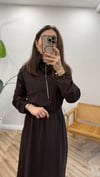 KAHVE  6163 FERMUAR YAKA ELBİSE
