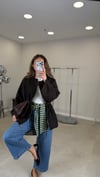 KAHVE 6195 BÜZGÜ DETAY TRENÇ 