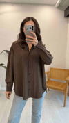 KAHVE 6221 KIRAŞLI GÖMLEK 