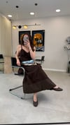KAHVE 6428 İP ASKILI ELBİSE 