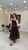 KAHVE 6428 İP ASKILI ELBİSE 