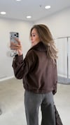 KAHVE 6485 KÜRK YAKA BOMBER CEKET