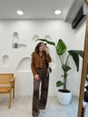 KAHVE 6513 LEOPAR DESEN PANTOLON