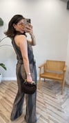 KAHVE 6528 ÇİZGİLİ KETEN TAKIM