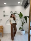 KAHVE 6640 DERİ PANTOLON