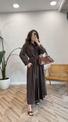 KAHVE 6717 KUŞAKLI GÖMLEK ELBİSE
