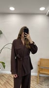 KAHVE 6849 ŞAL YAKA CEKET