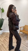 KAHVE 6850 DERİ GARNİLİ CEKET