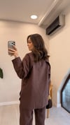 KAHVE 6906 KETEN PANTOLON TAKIM 