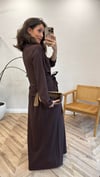 KAHVE 6942 TAŞ DETAY ELBİSE TAKIM
