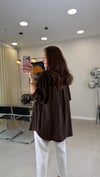 KAHVE 6944 KETEN GÖRÜNÜMLÜ GÖMLEK