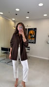 KAHVE 6944 KETEN GÖRÜNÜMLÜ GÖMLEK