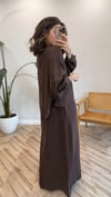 KAHVE 6944 TAŞ DETAY ELBİSE TAKIM