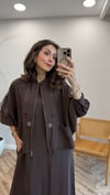 KAHVE 6944 TAŞ DETAY ELBİSE TAKIM