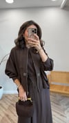 KAHVE 6944 TAŞ DETAY ELBİSE TAKIM