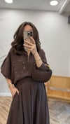KAHVE 6945 BONCUK DETAY TAKIM