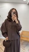 KAHVE 6945 BONCUK DETAY TAKIM