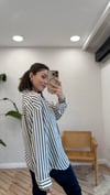 KAHVE 7066 CİZGİLİ GÖMLEK 