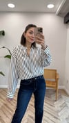 KAHVE 7066 CİZGİLİ GÖMLEK 
